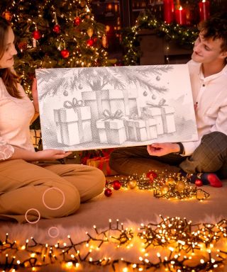 Crăciun plin de puncte și bucurie. ✨ Un tablou cu puncte, cadouri sub brad și magia momentelor petrecute împreună. Așa...